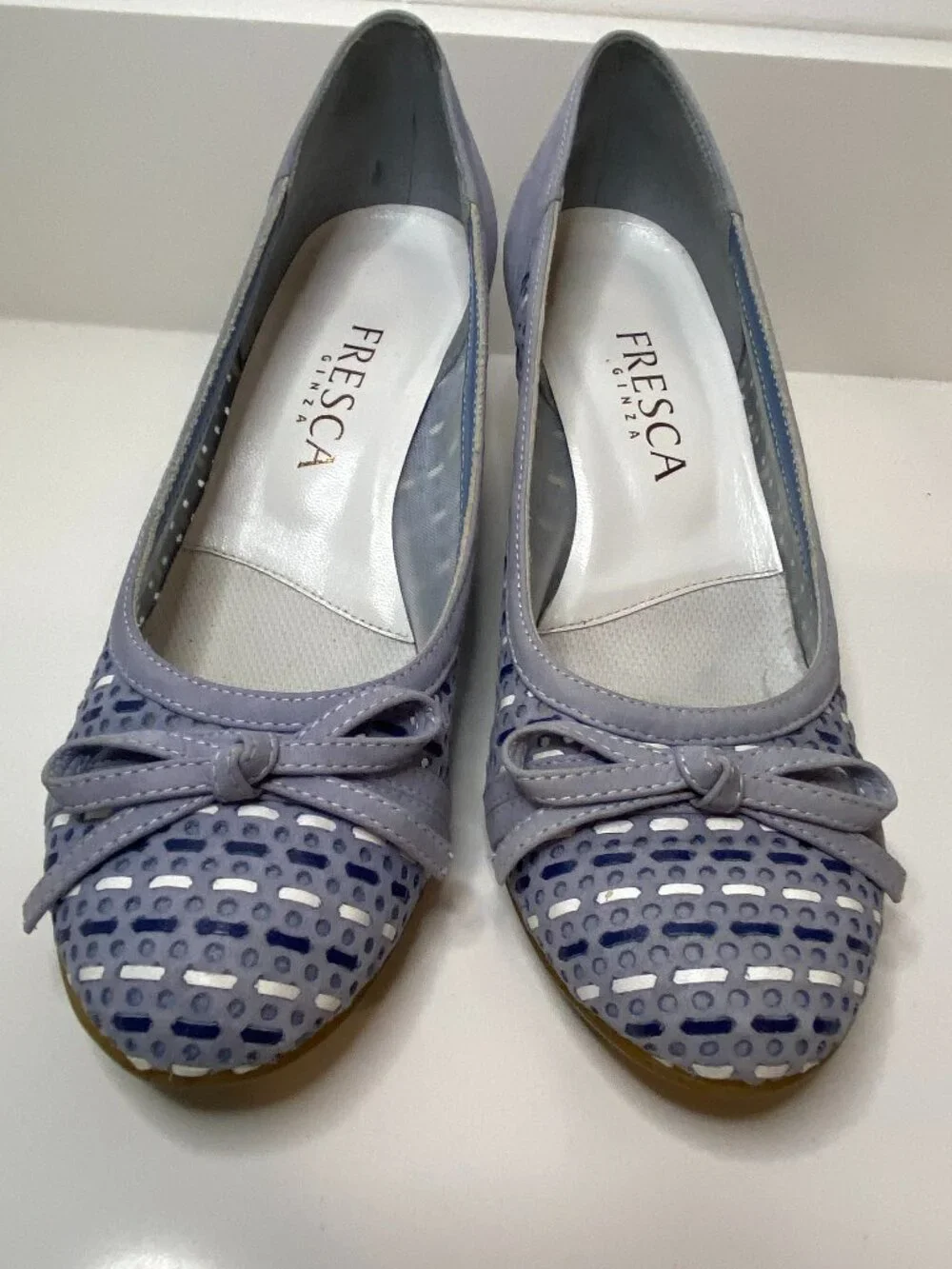 FRESCA Ginza Yoshinoya Japan Lavender Leather Wedge Pumps 23cm US 6